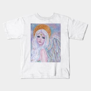 Evangelina angel by Renee Lavoie Kids T-Shirt